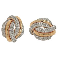Boucles d'oreilles en or rose 18 carats et diamant de 4,25 carats