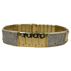 4.25 Carat Diamond ID Men's Bracelet Screw Link 14K Solid Yellow Gold 51.2 g
