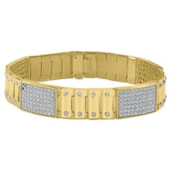 4.25 Carat Diamond ID Bracelet Homme Link à vis 14K Solid Yellow Gold 51.2 g