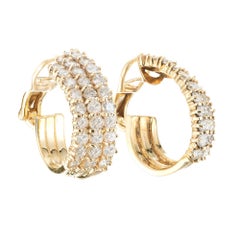 4.25 Carat Diamond Yellow Gold Hoop Earrings