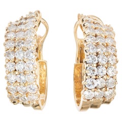 4.25 Carat Diamond Yellow Gold Hoop Earrings