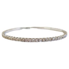 4.25 Carat Flexible Bangle White Gold 14 Karat Tennis Bracelet
