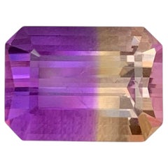 4.25 Carat Natural Loose Bi Color Ametrine Stone Emerald Cut Brazilian Gemstone