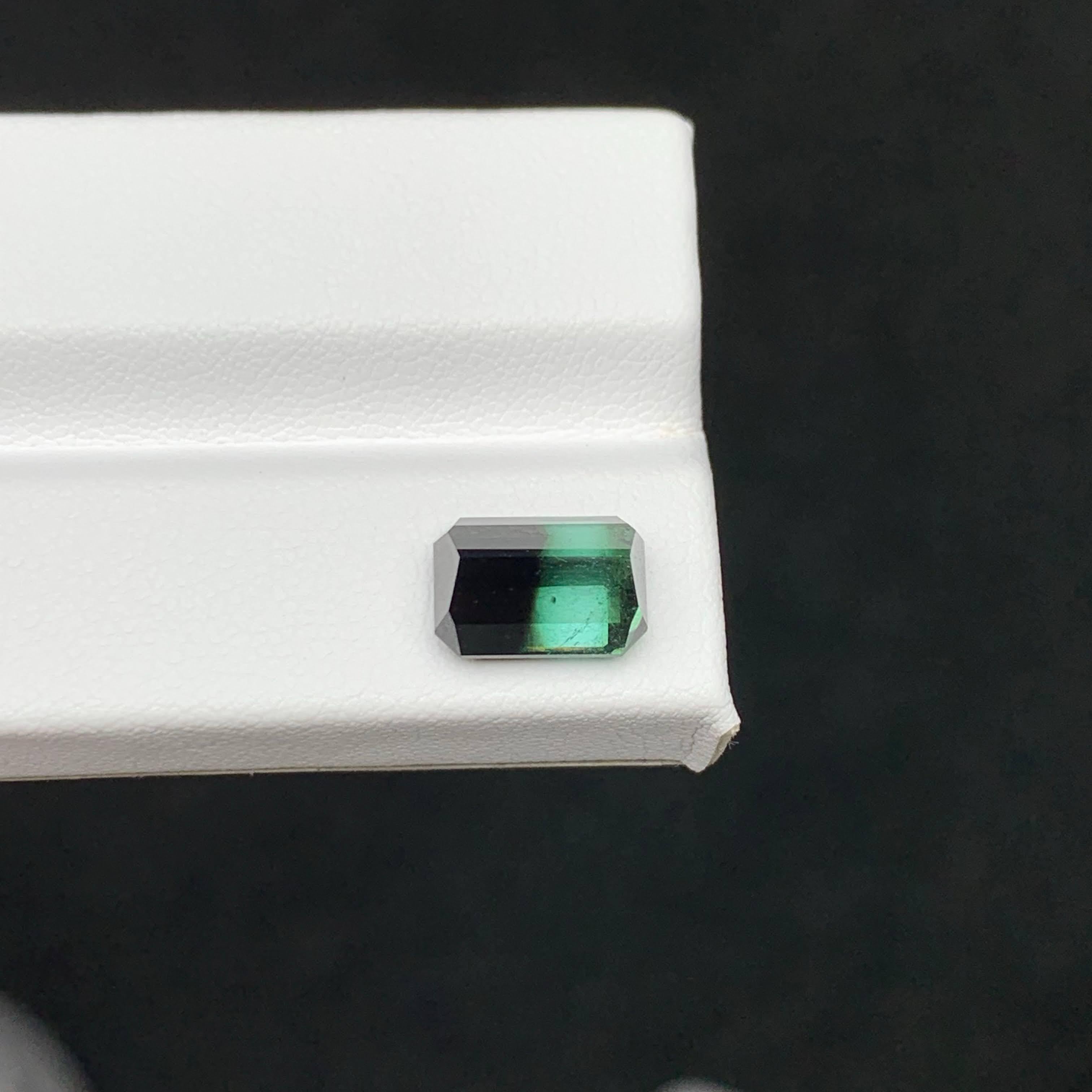 4.25 Carat Natural Loose Bicolor Tourmaline Stones Emerald Cut Pakistan Gemstone For Sale 2