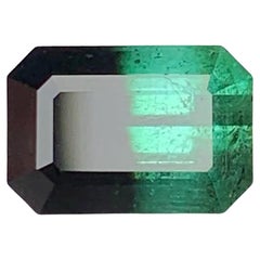 4.25 Carat Natural Loose Bicolor Tourmaline Stones Emerald Cut Pakistan Gemstone