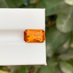 4.25 Carat Natural Loose Madeira Citrine Stone Emerald Cut Brazilian Gemstone