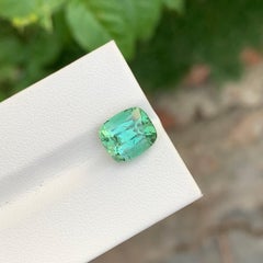 4.25 Carat Natural Loose Mint Tourmaline Cushion Shape Gem From Afghanistan Mine