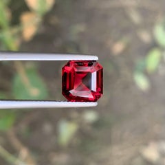 4.25 Carat Natural Loose Pinkish Red Garnet Stone Asscher Cut Tanzanian Gemstone
