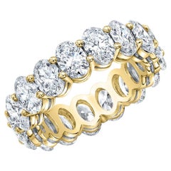 4.25 Carat Oval Cut Diamond Eternity Band Shared Prong Certified