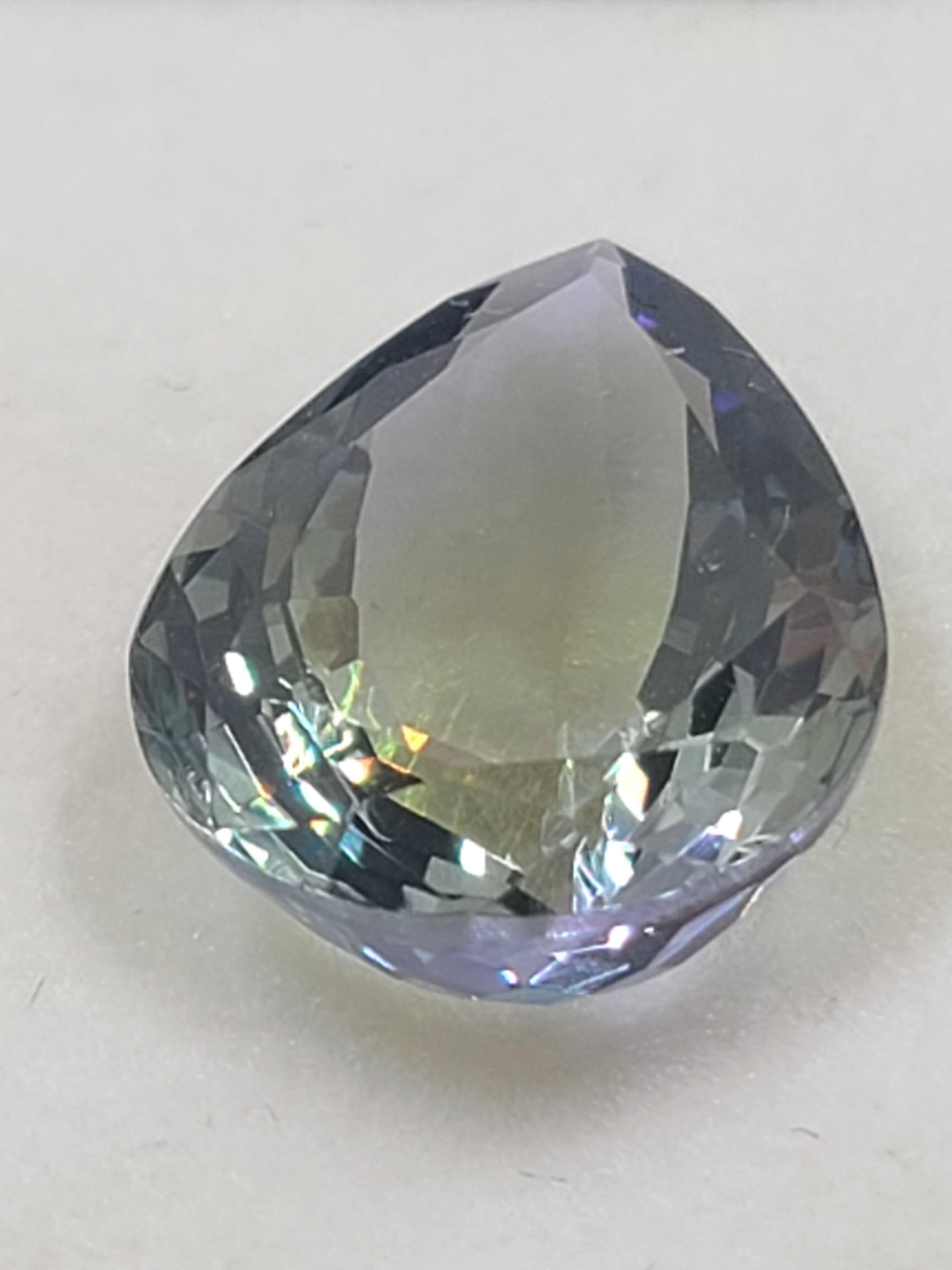 4.25 Carat Tanzanite Pear-Shaped - Single Loose Stone In Excellent Condition For Sale In Endwell, NY