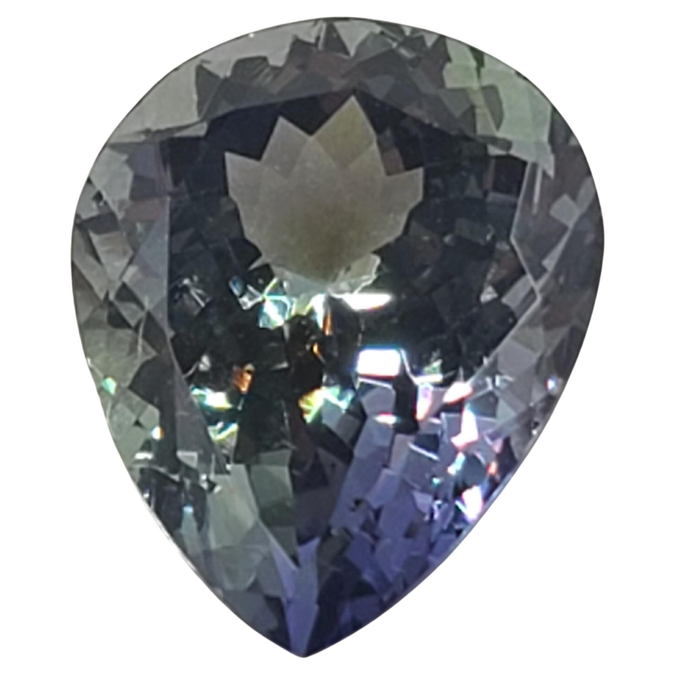 4.25 Carat Tanzanite Pear-Shaped - Single Loose Stone For Sale