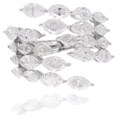 4.25 Carat SI Clarity HI Color Marquise Diamond Ring 18 Karat White Gold Jewelry
