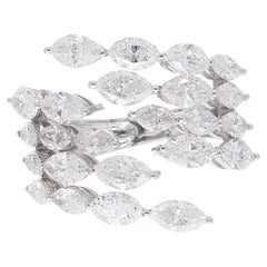 4,25 quilates SI Claridad HI Color Anillo de diamantes marquesa Joyas de oro blanco de 18 quilates