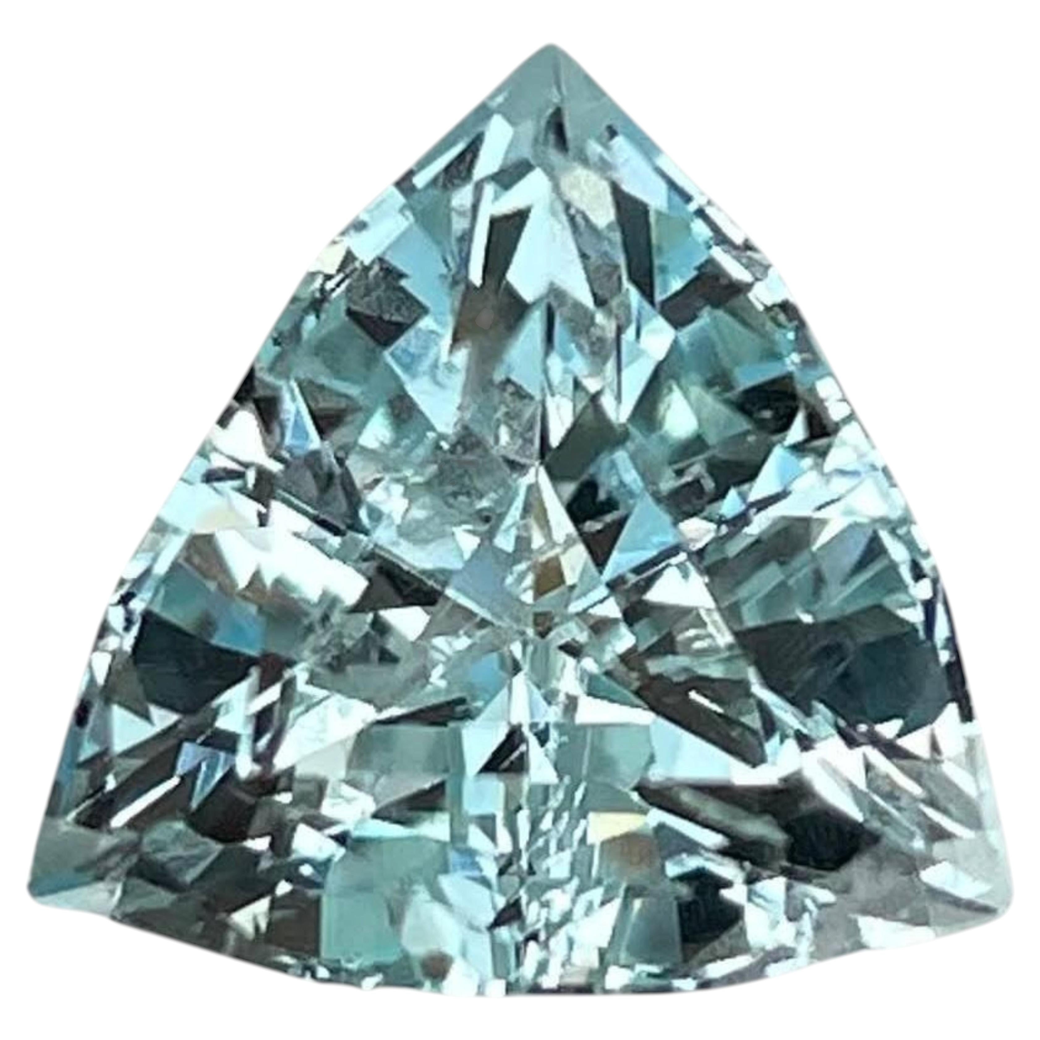 4,25 Quilates Azul Marino Fino Piedra Suelta Aguamarina Corte Trillante Gema Nigeriana