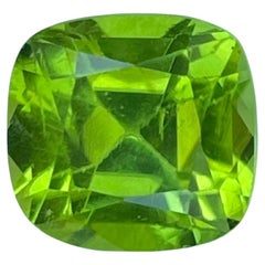 4.25 carats Soft Green Peridot Stone Cushion Cut Natural Pakistani Gemstone