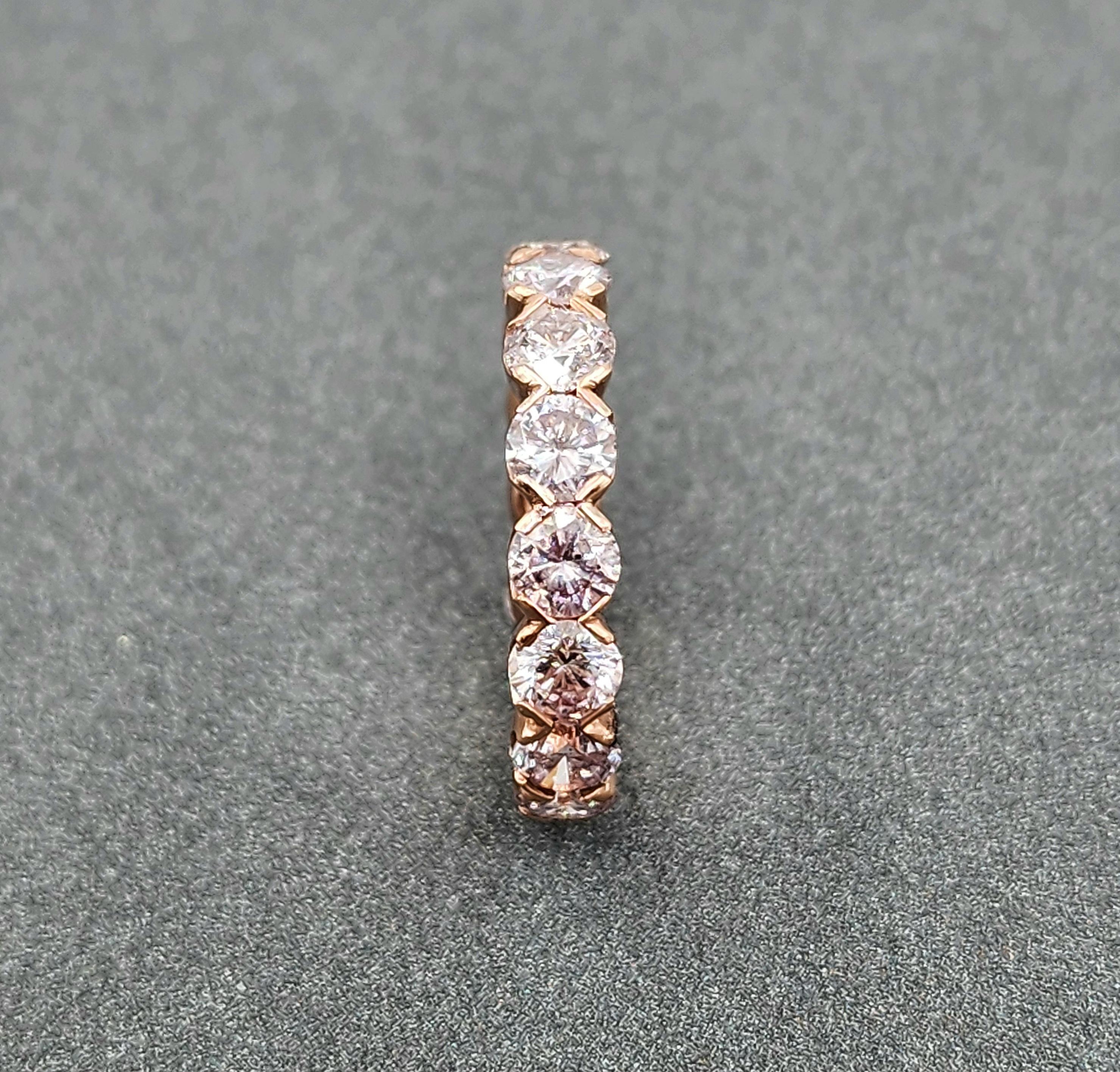 4.25 ct Certified Natural Pink Diamond Eternity Band For Sale 1