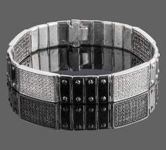 4.25 Ct Diamond ID Men's Bracelet Screw Link 14K Solid White Gold 50.8 g