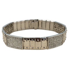 4.25 Ct Diamond ID Men's Bracelet Screw Link 14K Solid White Gold 50.8 g