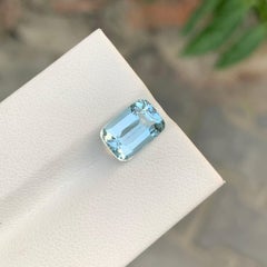 4.25 Pretty Loose Pale Blue Topaz Cushion Shape Gem From Brazilian Mine