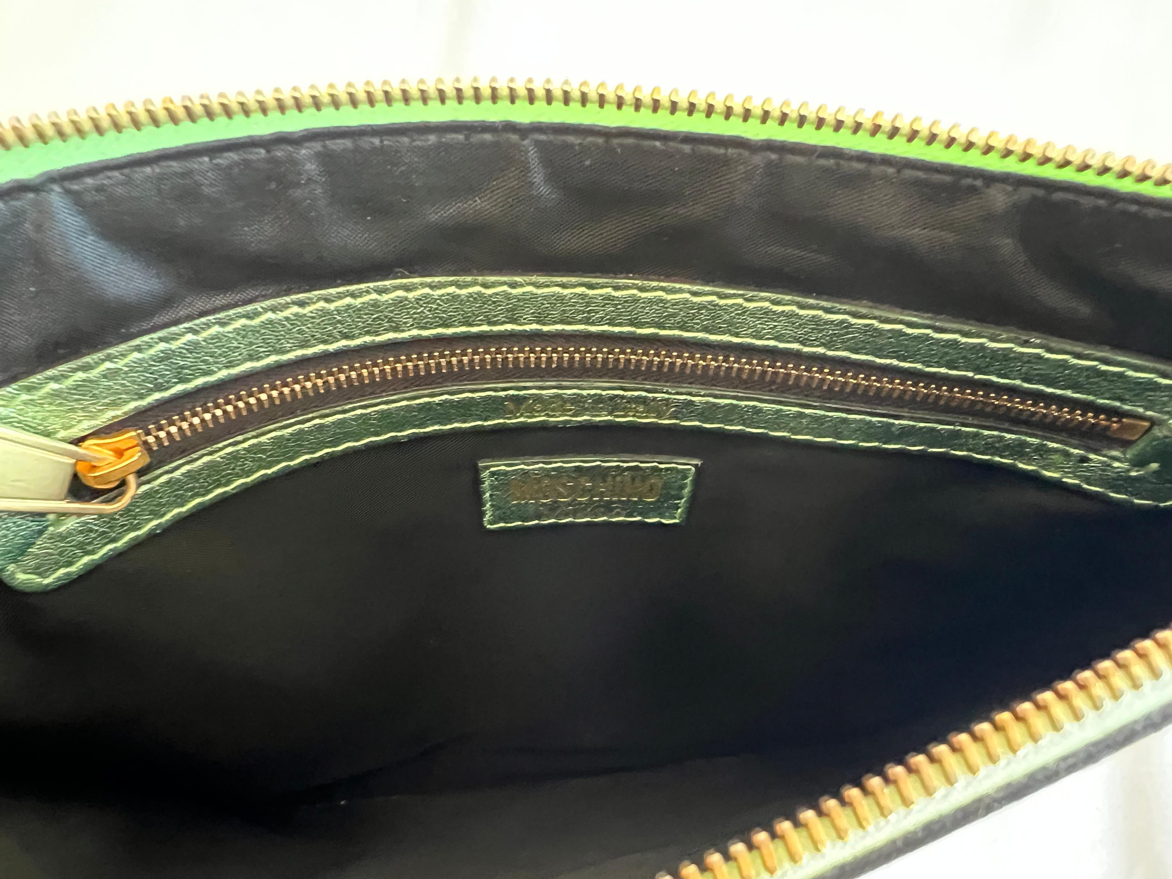 $425 SS18 Moschino Couture Jeremy Scott My Little Pony Green Rainbow Clutch Bag 9