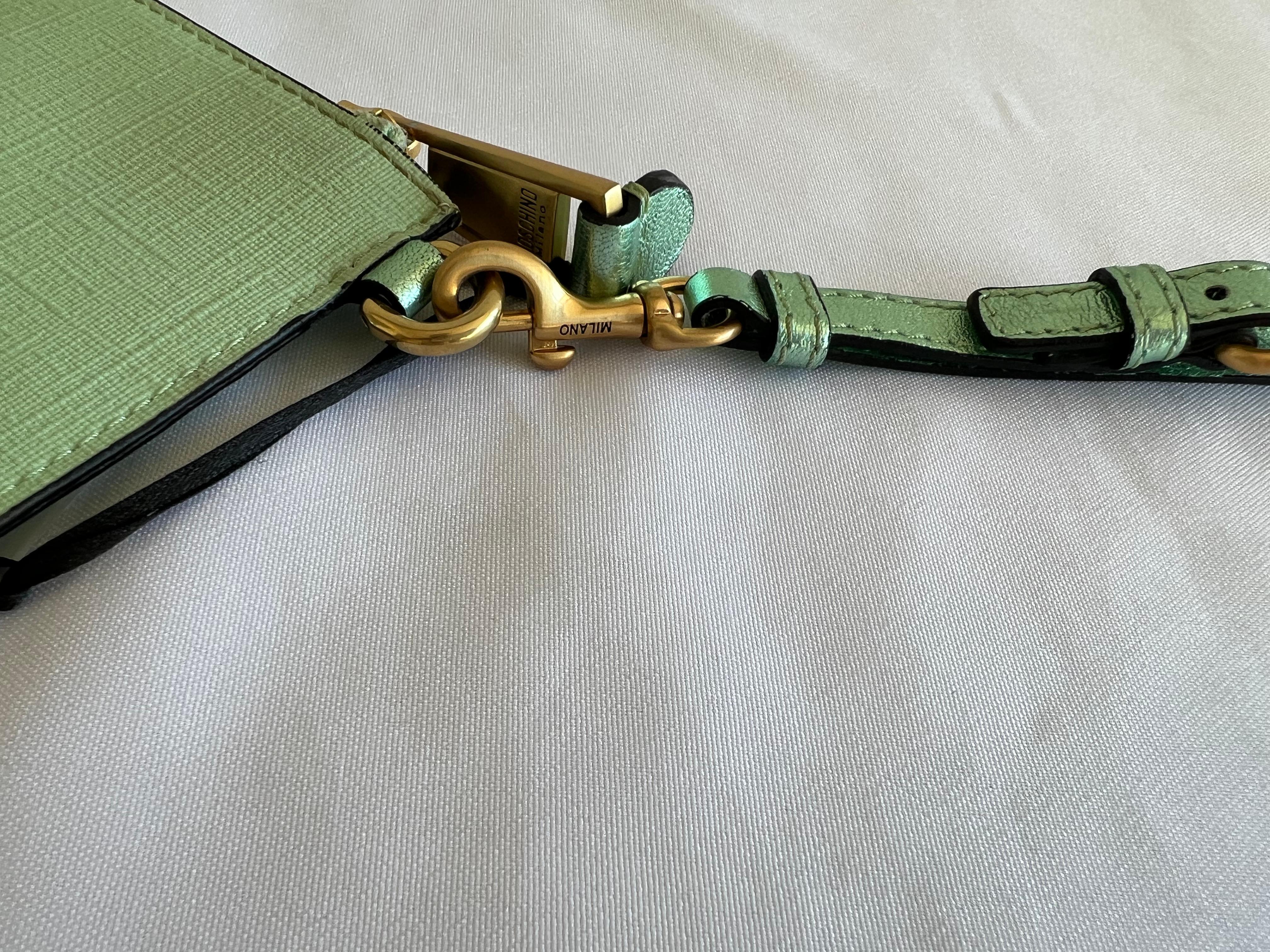 $425 SS18 Moschino Couture Jeremy Scott My Little Pony Green Rainbow Clutch Bag 14