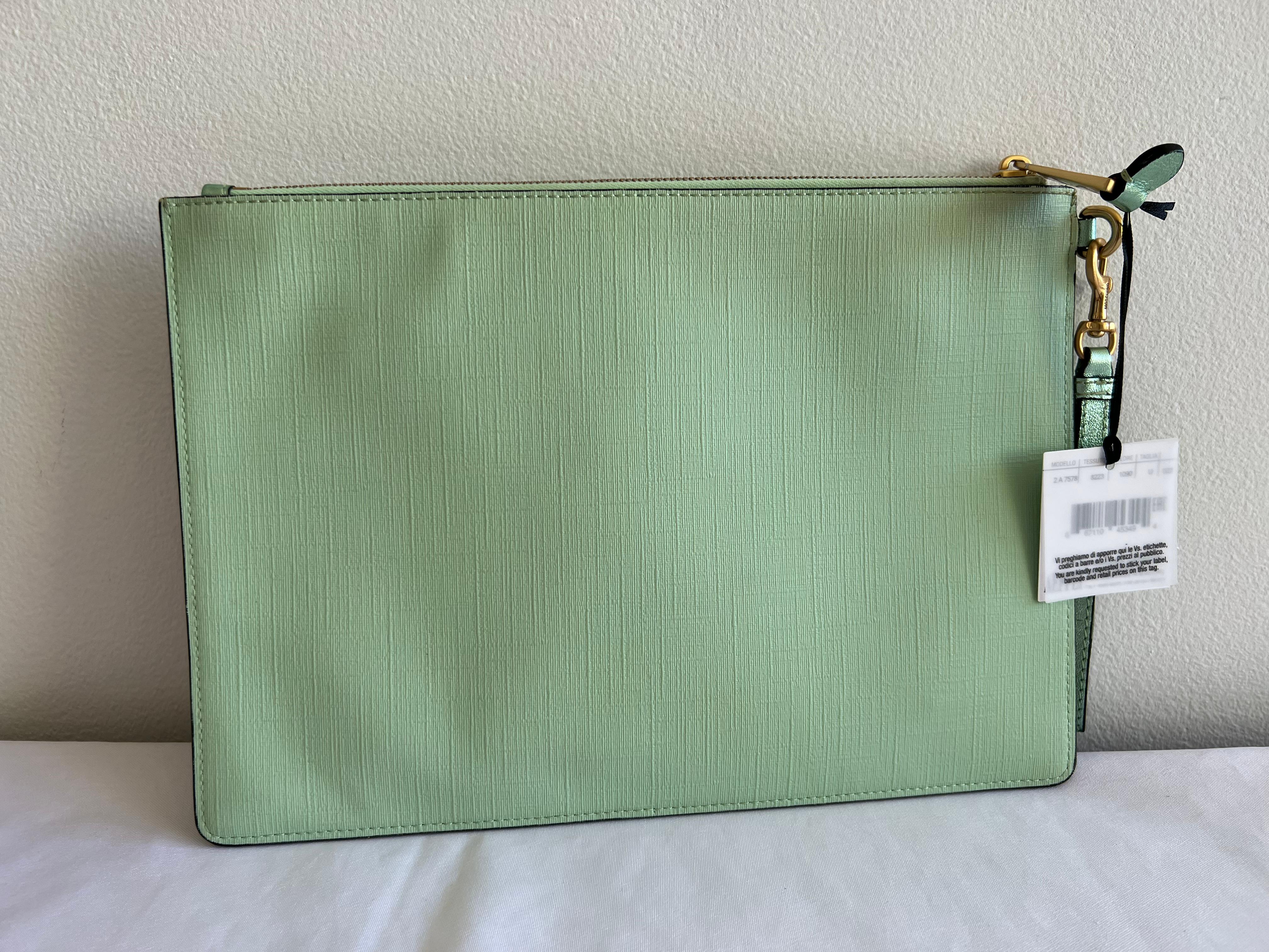 $425 SS18 Moschino Couture Jeremy Scott My Little Pony Green Rainbow Clutch Bag 2