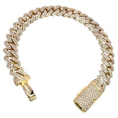 4,25CT kubanisches Gliederarmband Größe 6 1/2 US, gefasst in 14K Gelbgold