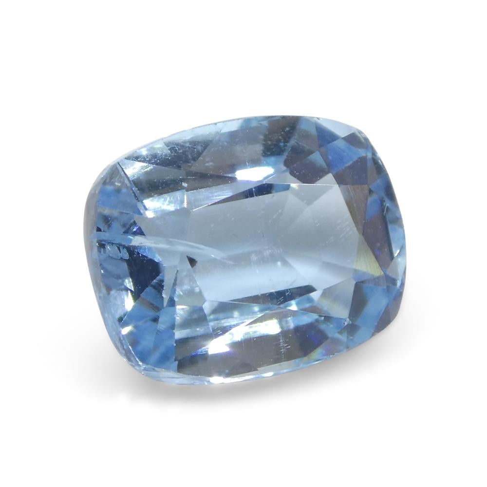 4.25ct Cushion Blue Aquamarine from Brazil For Sale 3