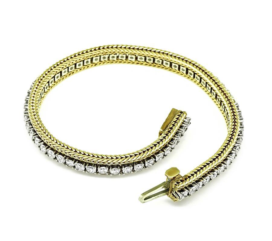4.25ct Diamond Gold Bracelet In Good Condition In New York, NY