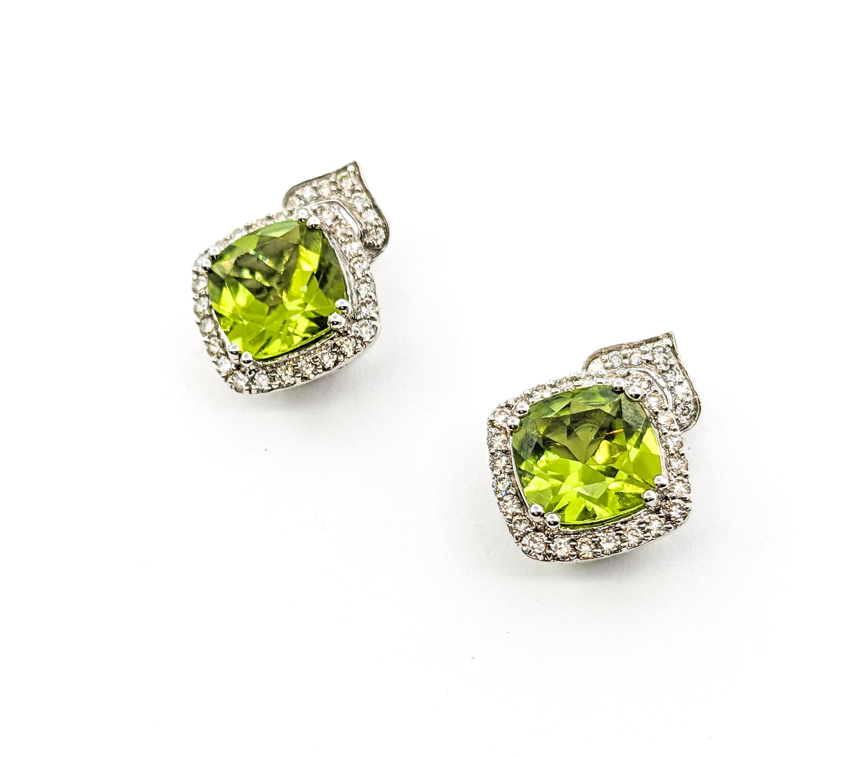 thumbnail image 2 of Handmade Peridot Gemstone Drop Earrings – Lab Created Green Stone, Silver Plated, 2.05 Inches Long 2 of 4