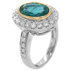 4.26 Carat Emerald and Diamond White Gold Ring