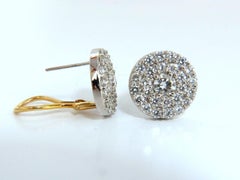 4.26 Carat Natural Round Diamonds Cocktail Cluster Earrings 14 Karat g.vs*