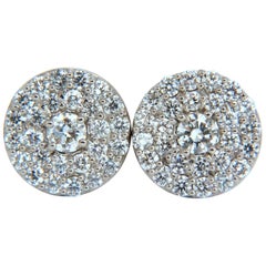 4.26 Carat Natural Round Diamonds Cocktail Cluster Earrings 14 Karat g.vs*