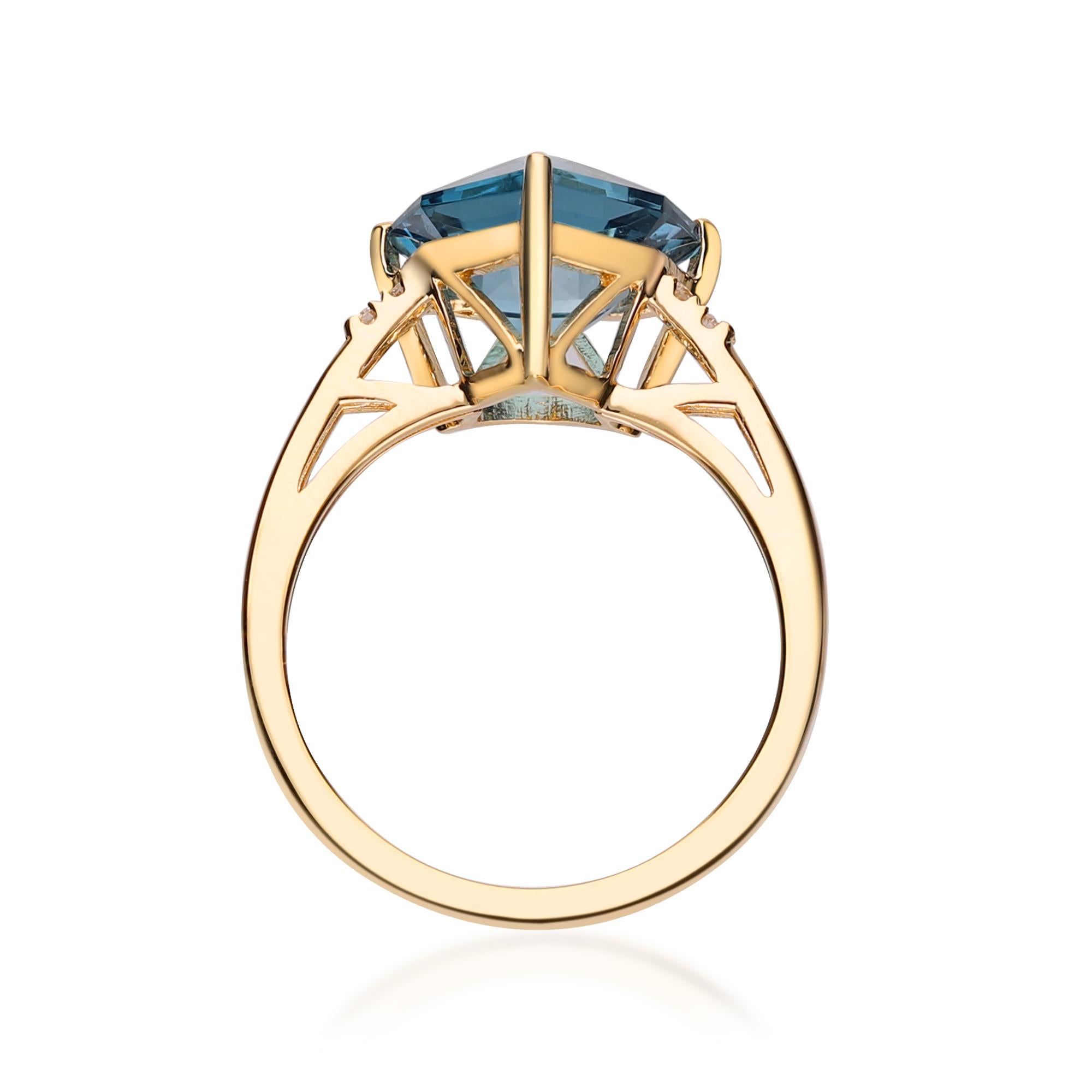 trillion cut blue topaz ring