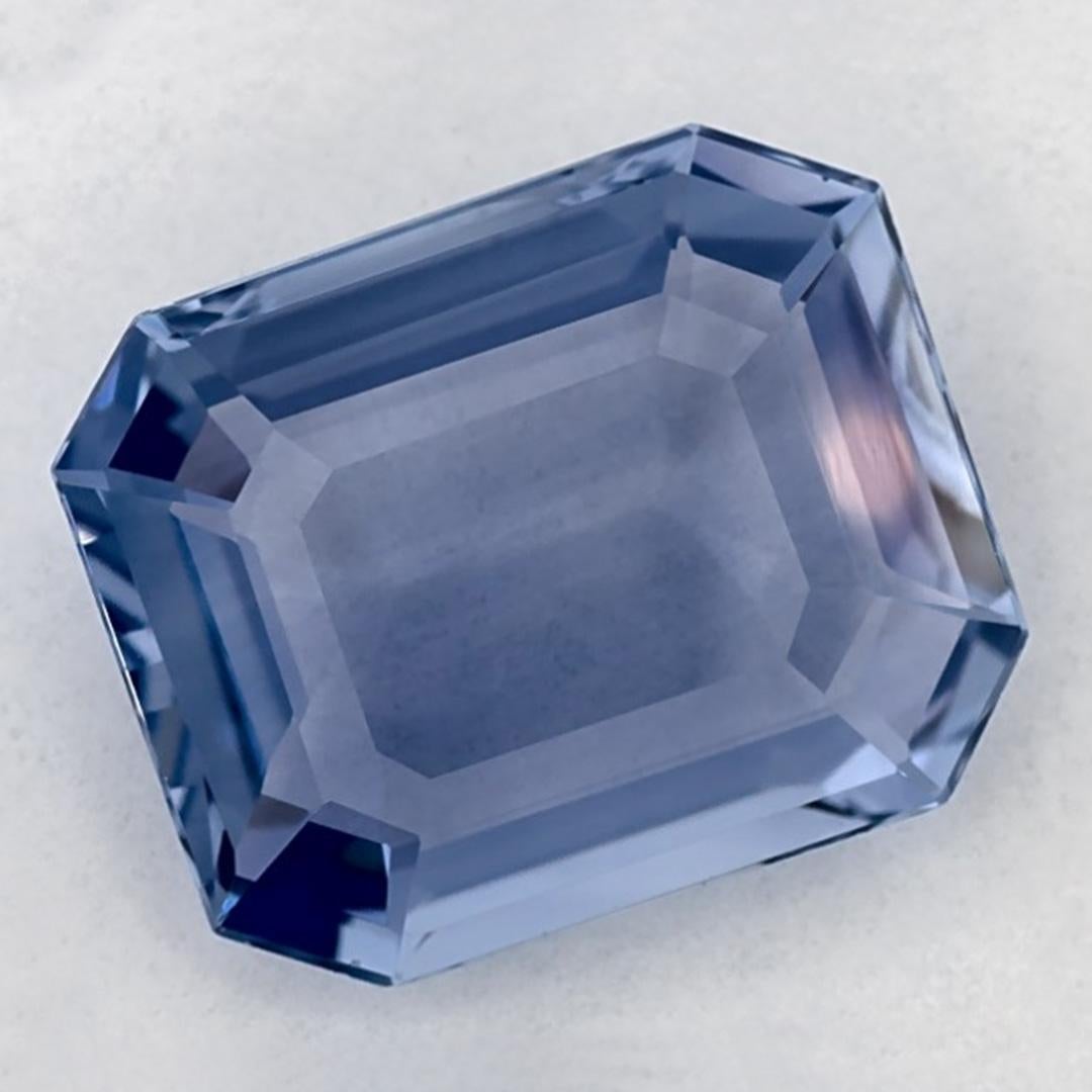 Taille octogone Pierre précieuse taille octogonale saphir bleu 4.26 carat en vente