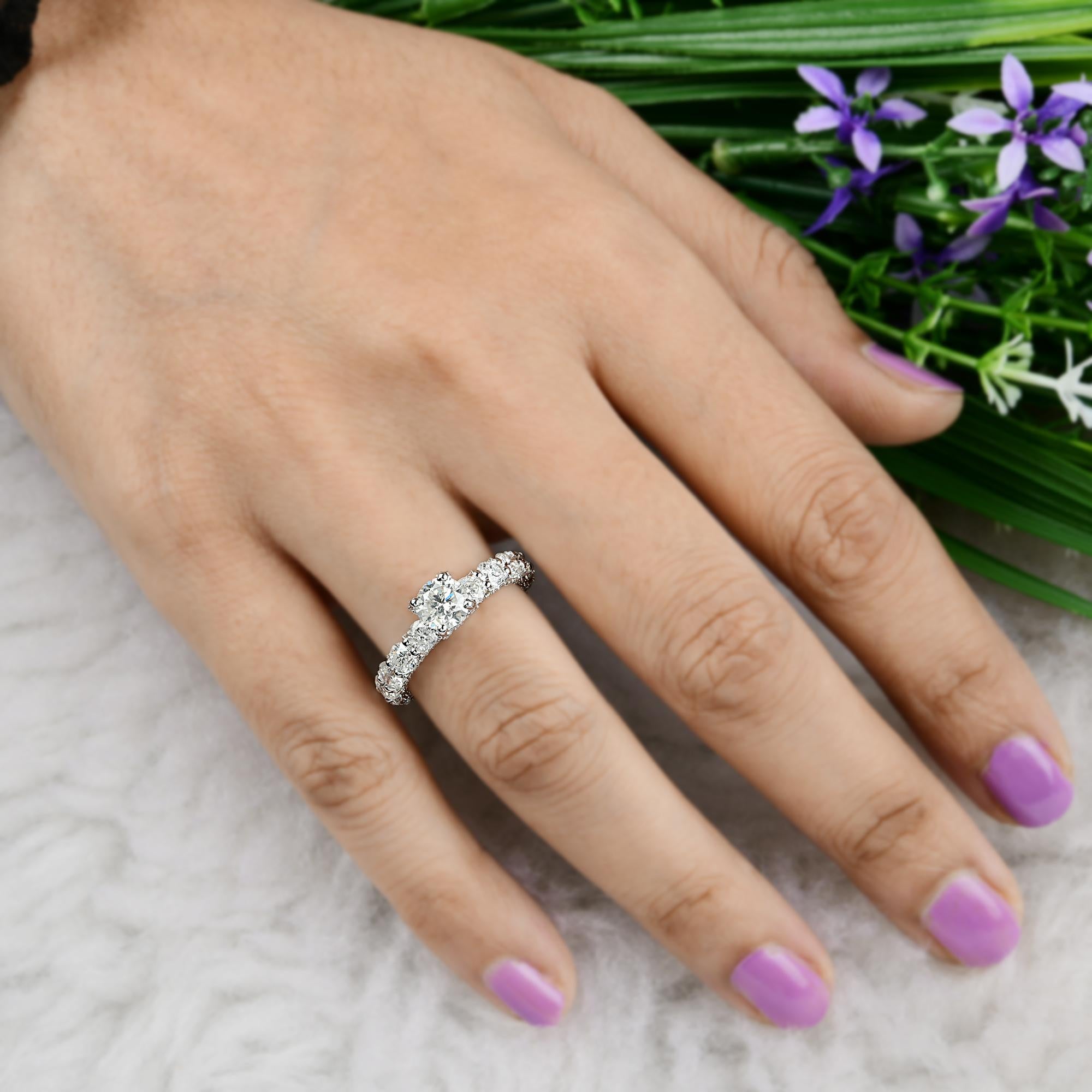 4,26 Karat SI Reinheit HI Farbe runder Diamant Ehering 18 Karat Weißgold im Zustand „Neu“ im Angebot in Diera, Dubai