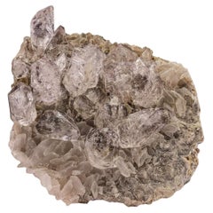 426 grammi di cristalli di quarzo giallo ametista e diamante su calcite dal Pakistan