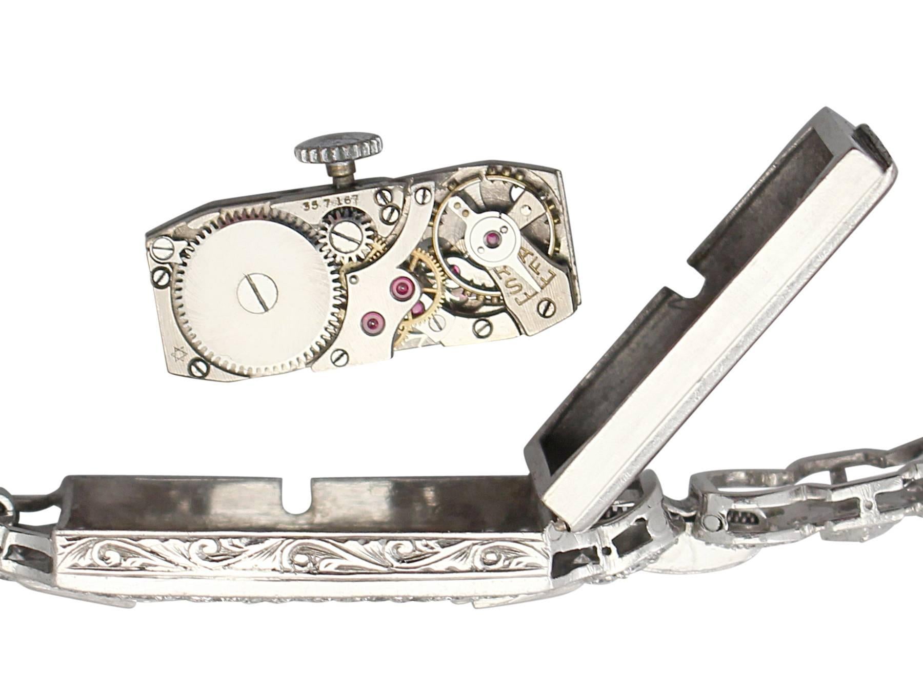4.26Ct Diamond & Platinum Cocktail Watch - Art Deco Style - Antique Circa 1930 5