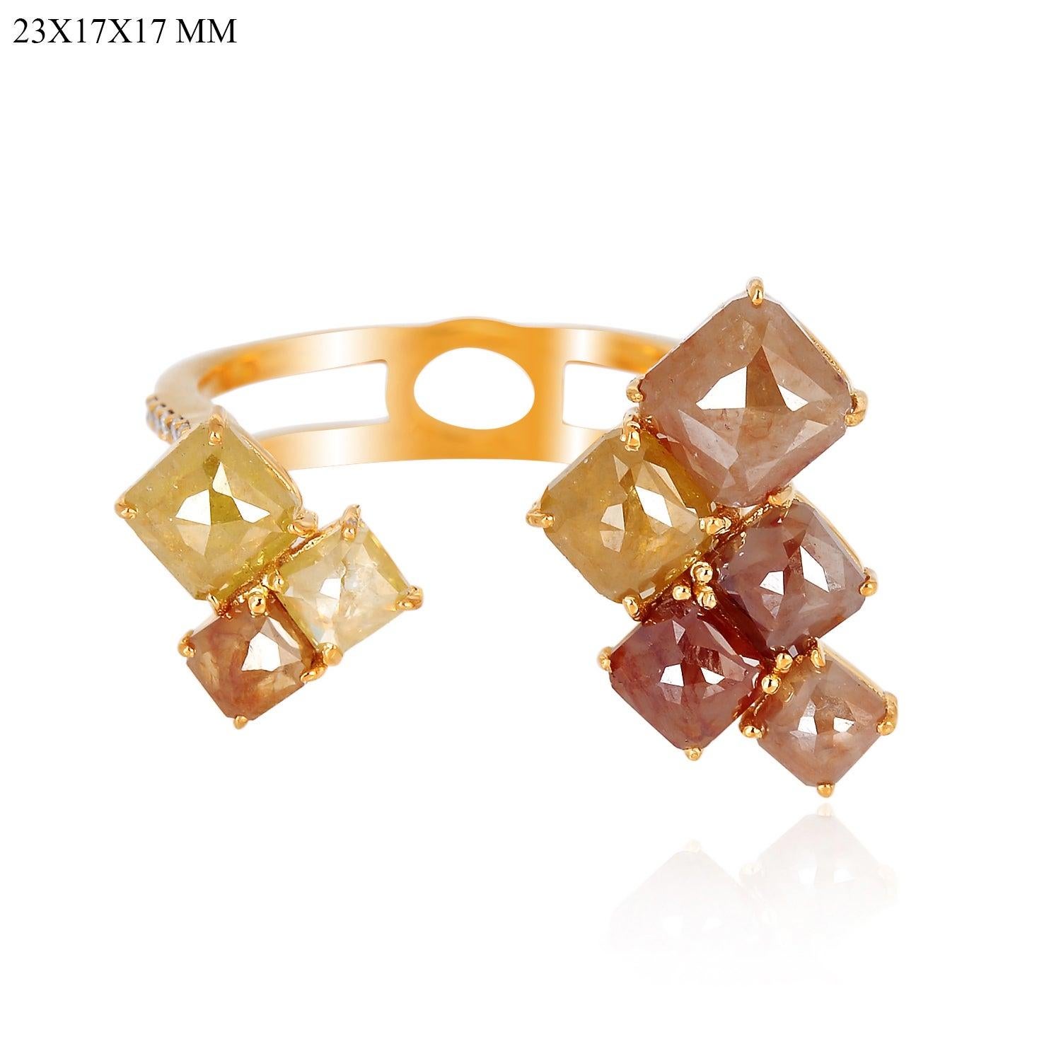Im Angebot: 4,27 Karat Fancy Diamant 18 Karat Gold Between the Finger Ring () 3