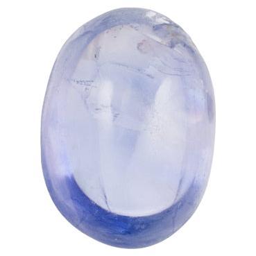 4.27 Carat IGI Certified Natural Sri Lanka Oval Cabochon Violetish Blue Sapphire For Sale