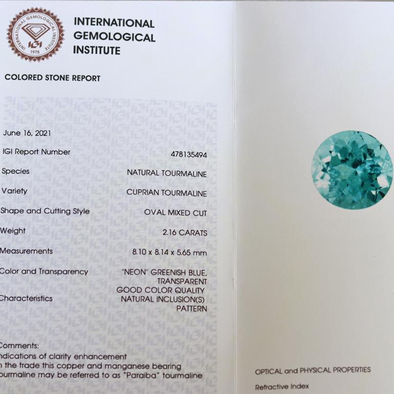 Cert. 4.27 Ct Neon Paraiba Tourmaline Boucles d'oreilles Halo en diamant blanc et rose 7
