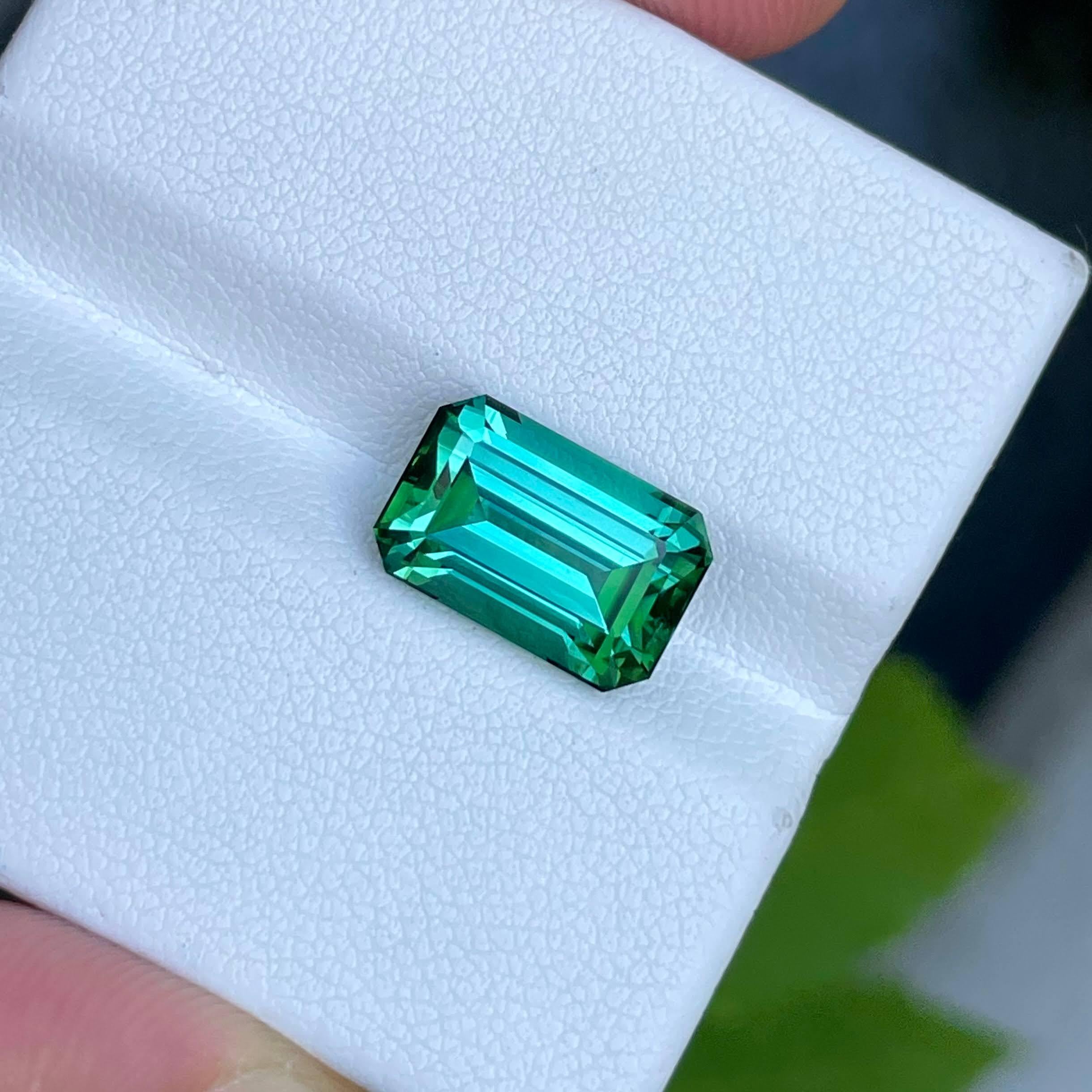 Weight 4.27 carats
Dimensions 12.4x7.37x5.6 mm
Treatment none 
Origin Afghanistan 
Clarity eye clean 
Shape octagon 
Cut emerald 




The exquisite beauty of a 4.27 carats Greenish Blue Tourmaline Stone takes center stage in this remarkable gem.