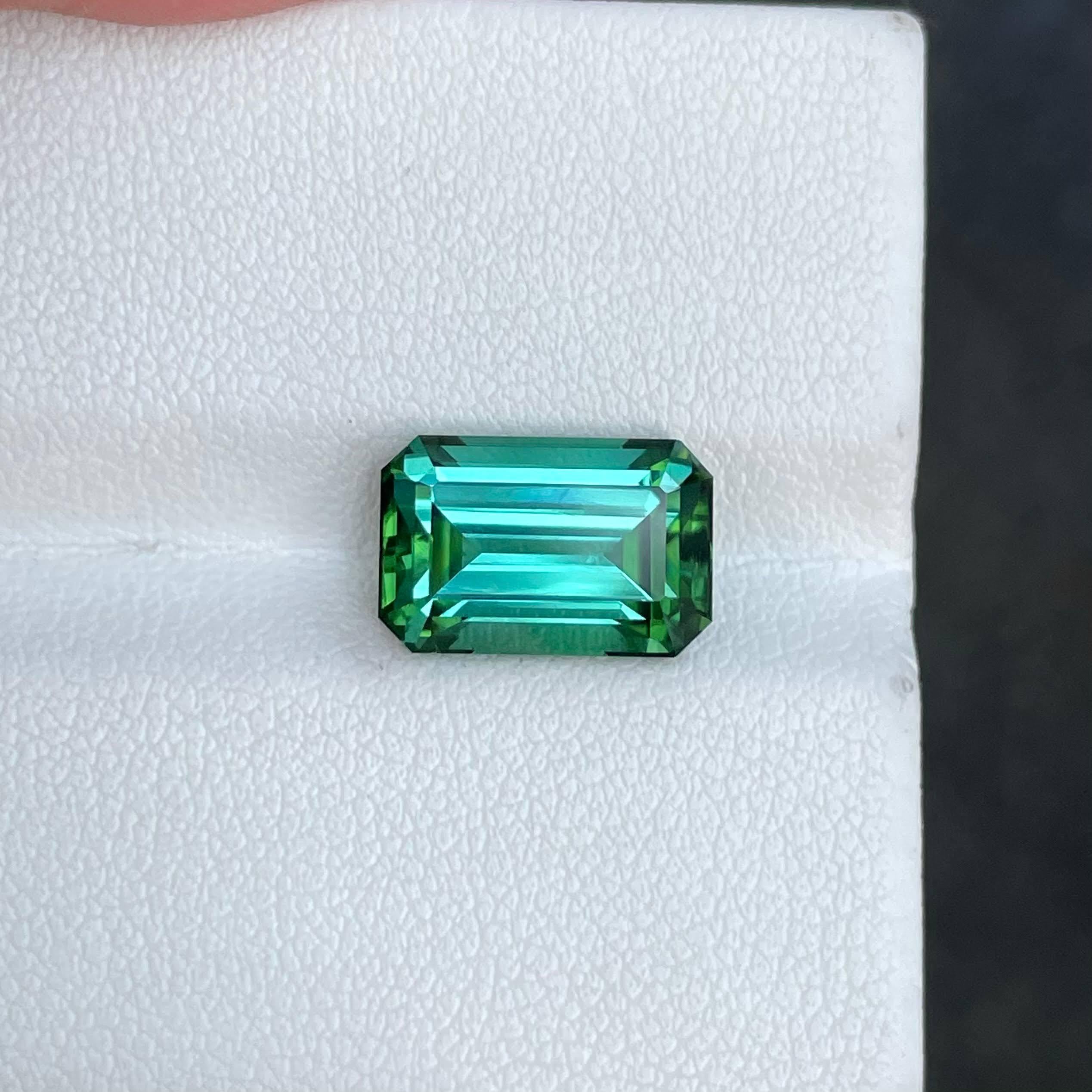 Modern 4.27 Carats Greenish Blue Tourmaline Stone Cushion Cut Natural Afghani Gemstone For Sale