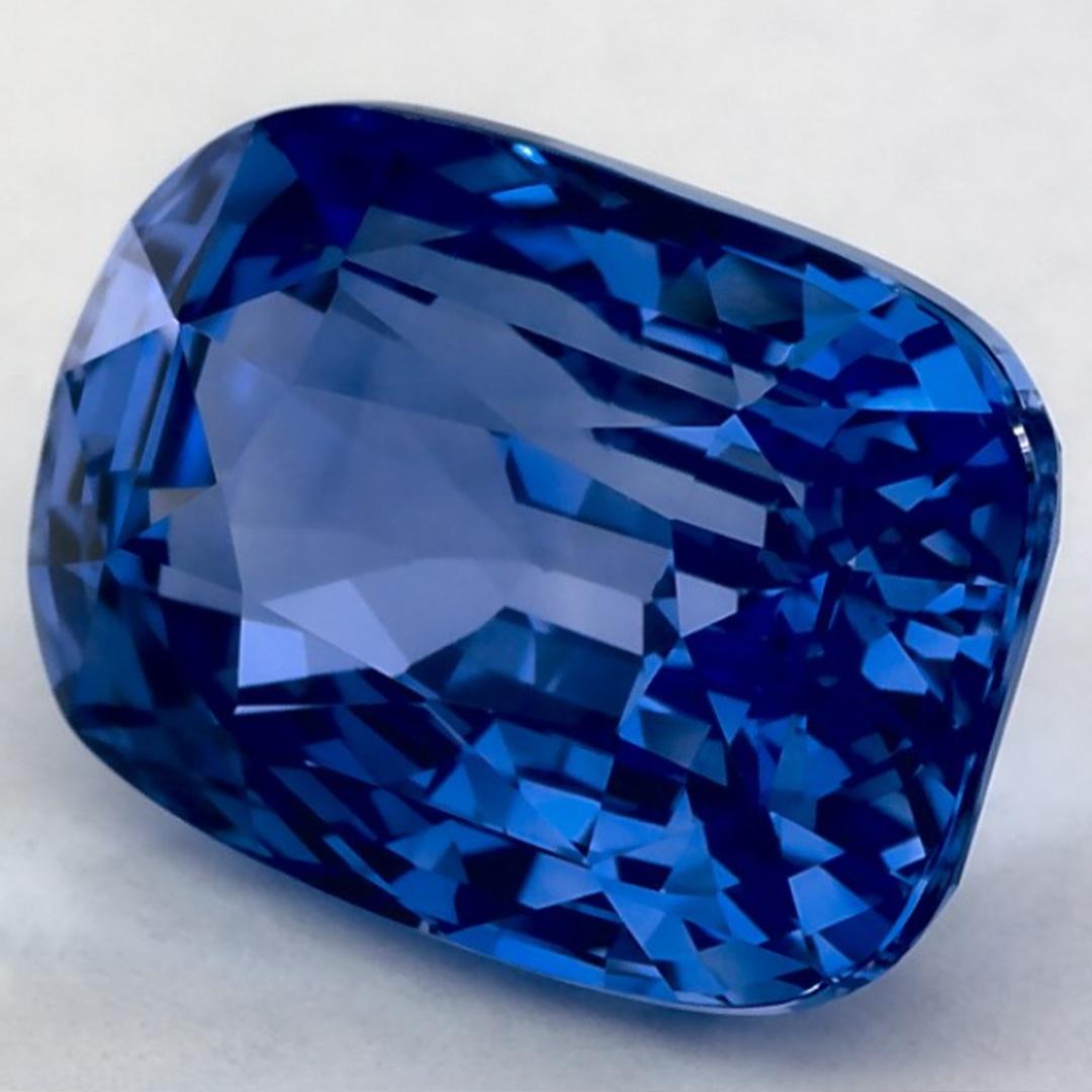 4.27 Ct Blue Sapphire Cushion Loose Gemstone (Kissenschliff) im Angebot