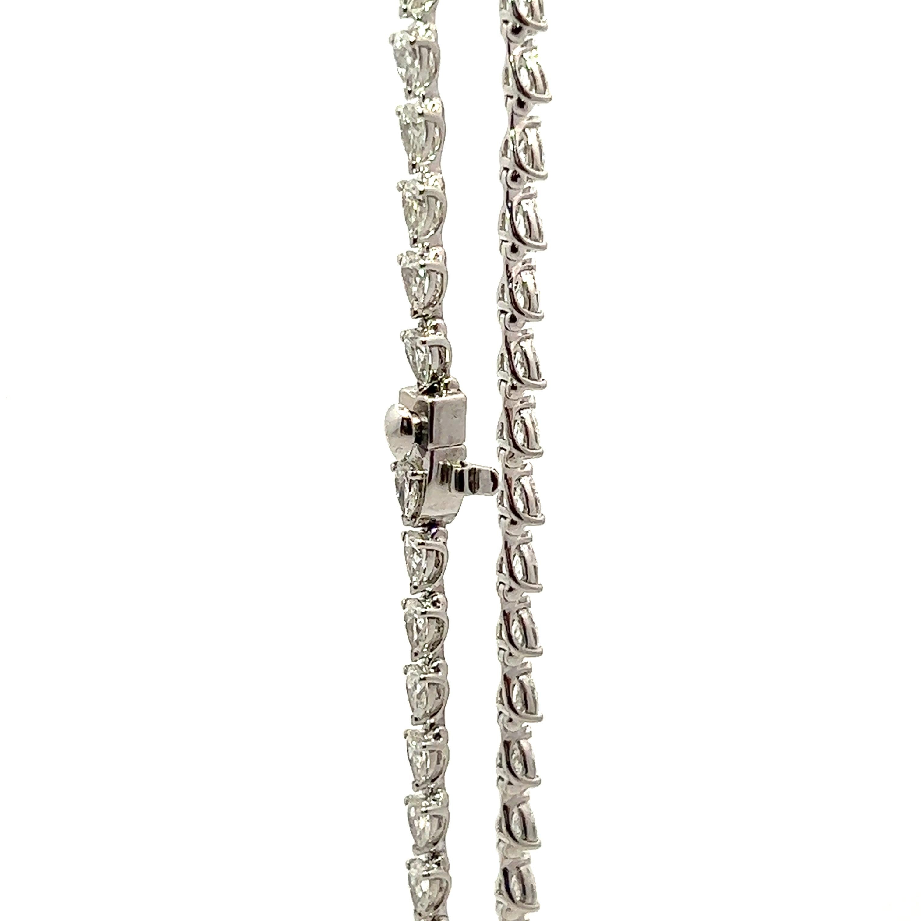 Pear Cut 4.27CT Pear Shape Diamond Bracelet 18KW Gold Setting For Sale