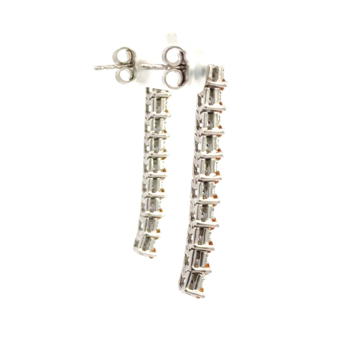 Women's 4.28 Carat Citrine Long Linear Dangle Silver Earrings for Bridesmaid Gif For Sale