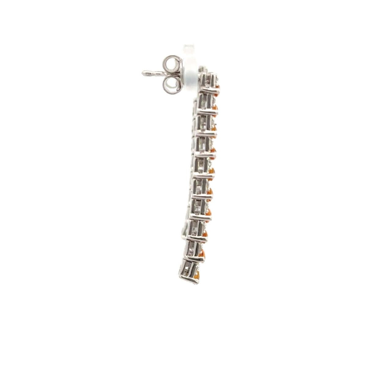 4.28 Carat Citrine Long Linear Dangle Silver Earrings for Bridesmaid Gif For Sale 1