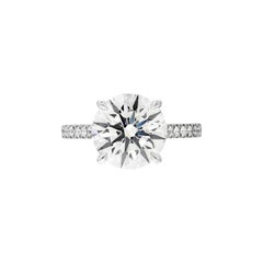 4.28 Carat Round Brilliant Diamond Ring 18K Gold Everyday Royalty