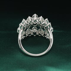 4.28 Carat SI Clarity HI Color Multi Shape Diamond Ring 18 Karat White Gold