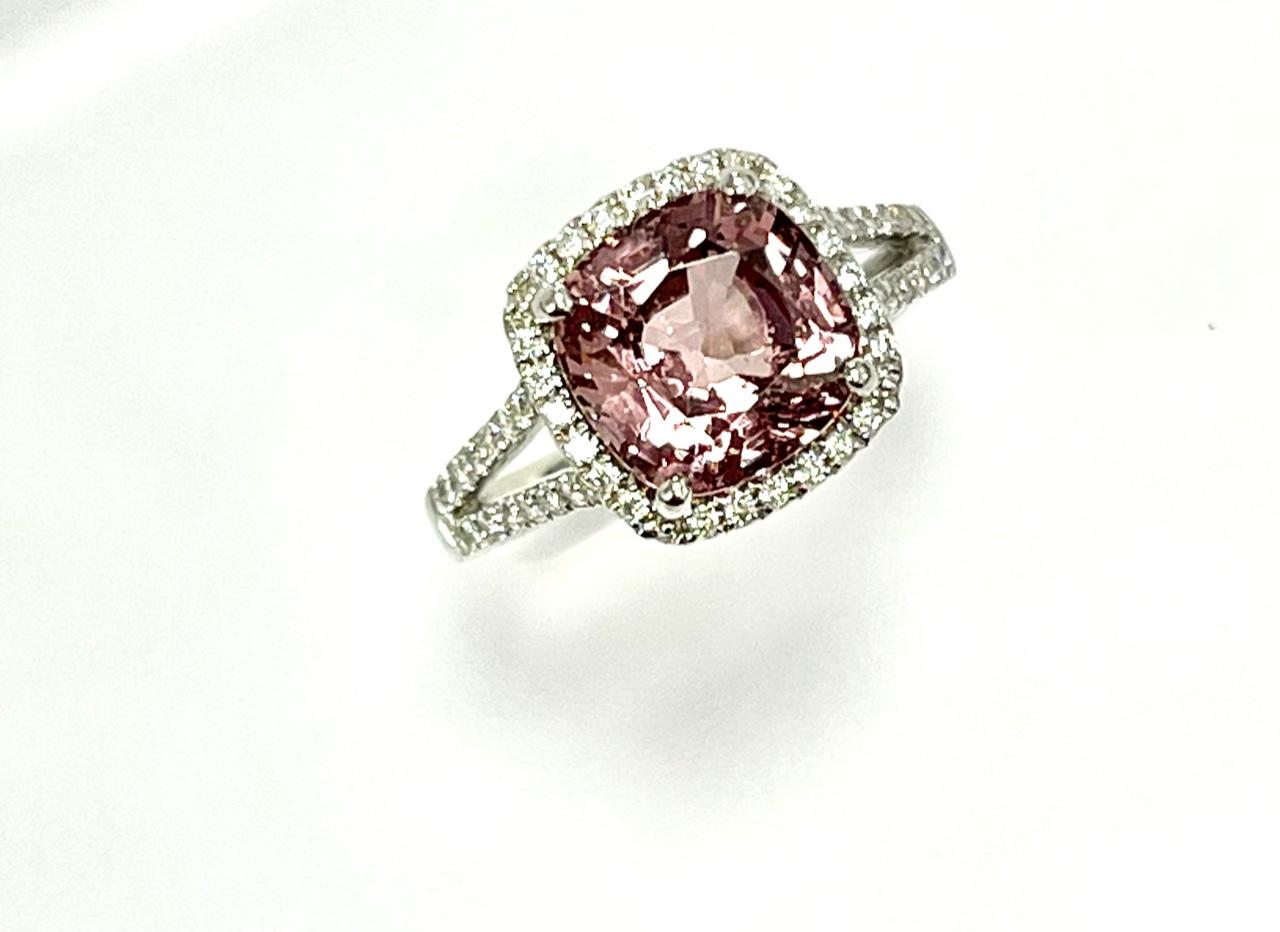 Modern 4.28 Carat Spinel Diamond Cocktail Ring For Sale